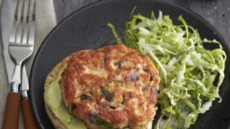 Asian Salmon Cakes with Avocado Mayo