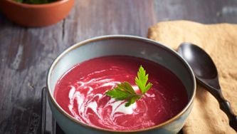 Chilled beet and apple soup