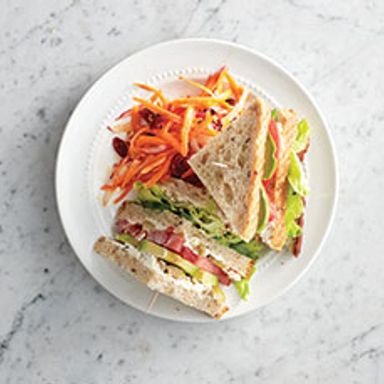 Vegetarian clubhouse sandwich