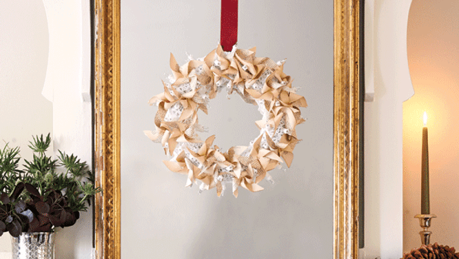 How to make a paper pinwheel wreath