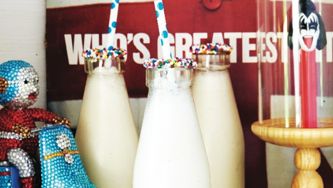 Bourbon vanilla milkshake shooters