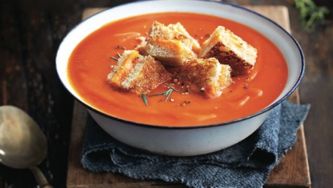 Your next challenge: Creamy tomato soup & grilled cheese croutons
