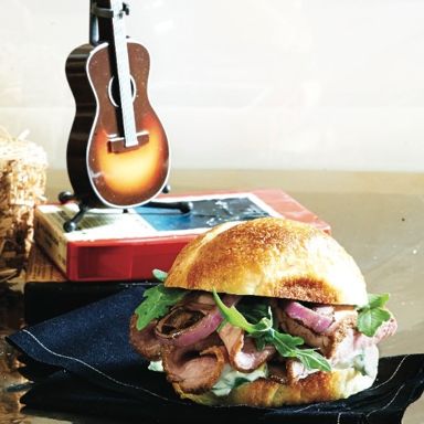 Sirloin steak sandwiches with arugula aioli