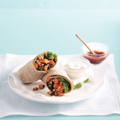 Squash, Turkey And Bean Burritos