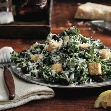 Our not-so-guilty pleasure: kale Caesar salad