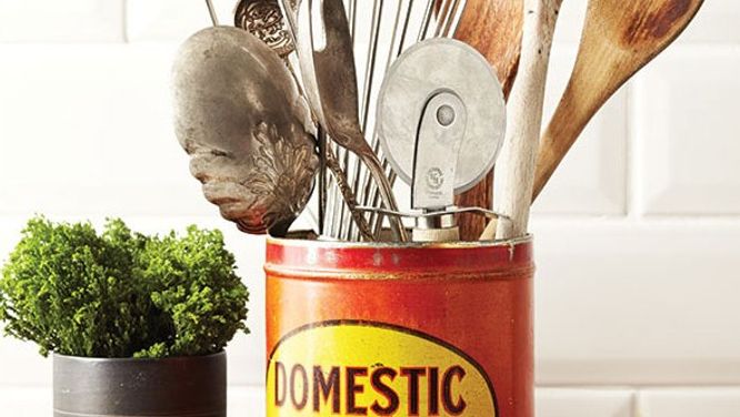 Repurpose vintage tin cans for a retro look