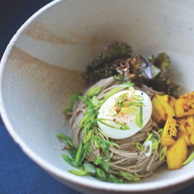 Soba Noodle Salad With Soft Eggs, Kale And Kabocha