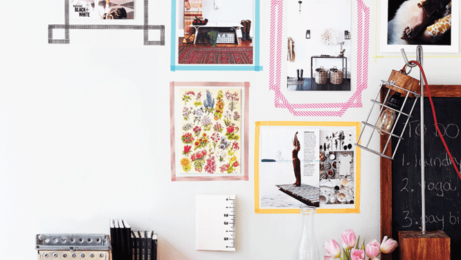 Create modern wall art frames with washi tape