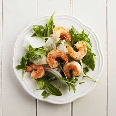 Grilled shrimp, jicama and sweet onion salad