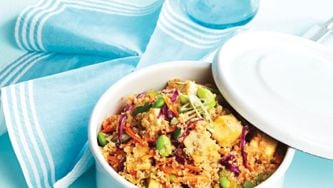 Lighten up lunch with a Thai tofu-quinoa bowl