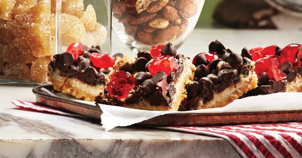 Chocolate Cherry Hello Dollies Recipe Chatelaine