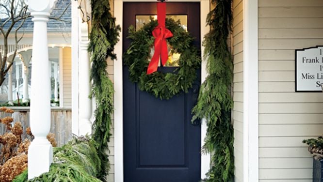 Peek inside a converted schoolhouse home at Christmas