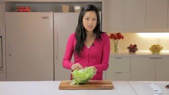 The fastest way to core a head of iceberg lettuce