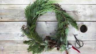 How to assemble an evergreen wreath