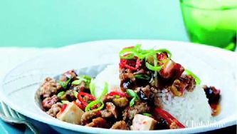 Saucy eggplant and pork stir-fry