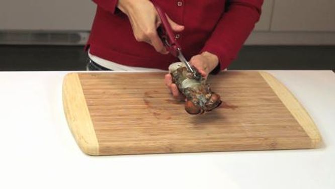 How to remove the shell from a lobster tail