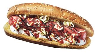 Japanese crunchy ramen hot dog