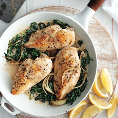 5 Weeknight Recipes, Including Lemony One-Pan Chicken and Spinach