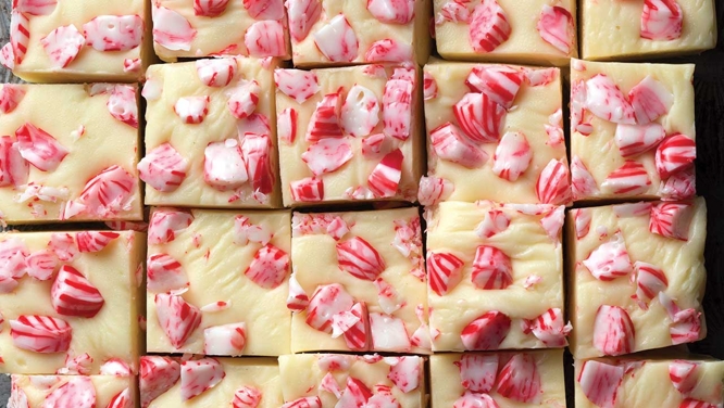 No-Bake White Chocolate Peppermint Fudge