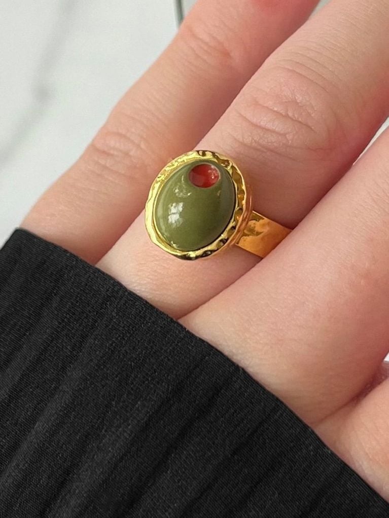 An olive ring from Fleurs de Fitz for  a round-up of Mother's Day gifts and Mother's Day gift ideas.