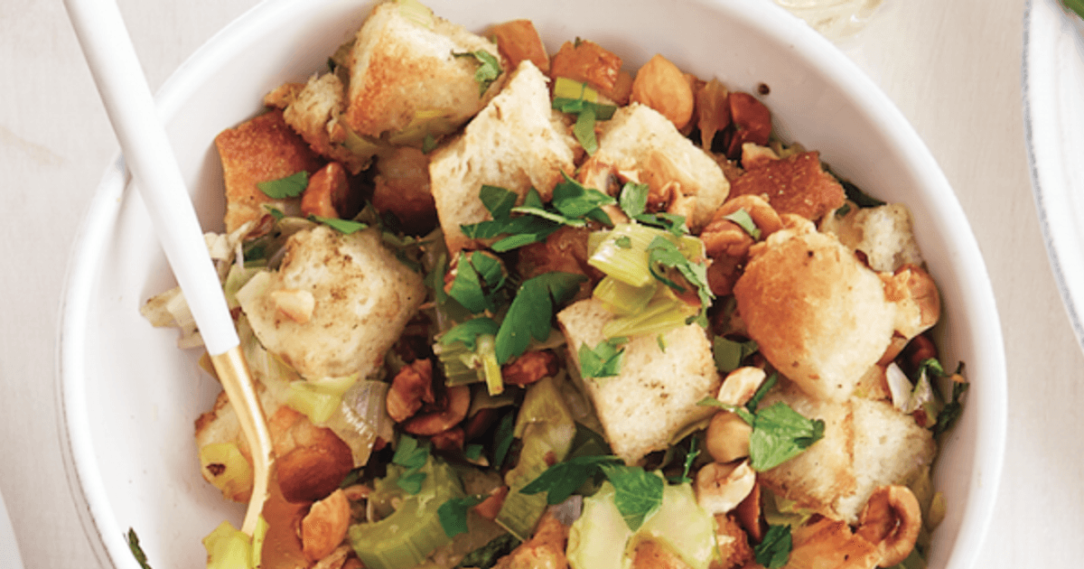 Leek, Hazelnut And Dried Pear Stuffing recipe Chatelaine