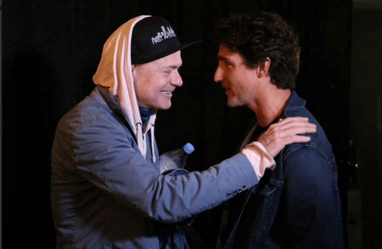 Justin Trudeau with Gord Downie of The Tragically Hip