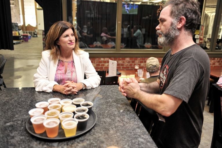 Interim federal Conservative leader Rona Ambrose visits an Ontario brewery in summer 2016 as part of the Free the Beer campaign. Photo, Brad Davey