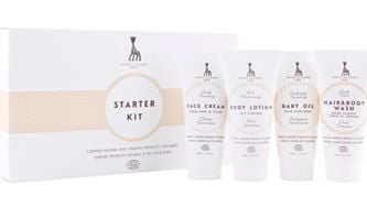 The Sophie la Girafe luxury bath collection is now available in Canada