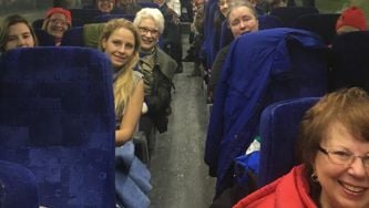 'Is that a uterus giving the middle finger?': On the bus to the Women's March