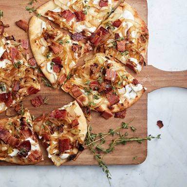 Alsatian Pizza With Bacon And Caramelized Onions