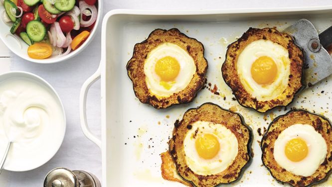 Curried Acorn Squash And Eggs With Raita Salad