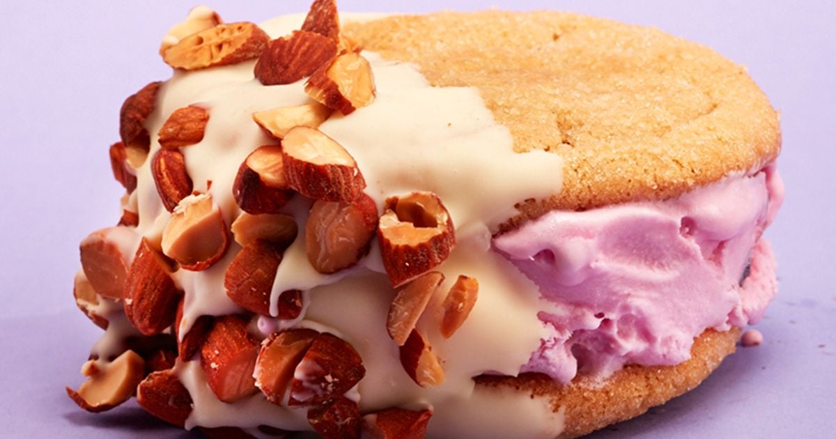 Almond cherry ice cream sandwiches Chatelaine