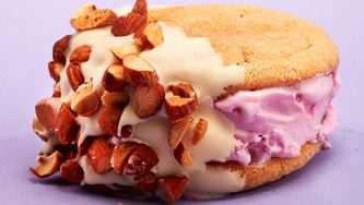 Almond Cherry Ice Cream Sandwiches