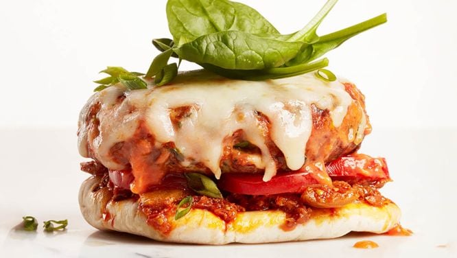 Open-Faced Butter Chicken Burger