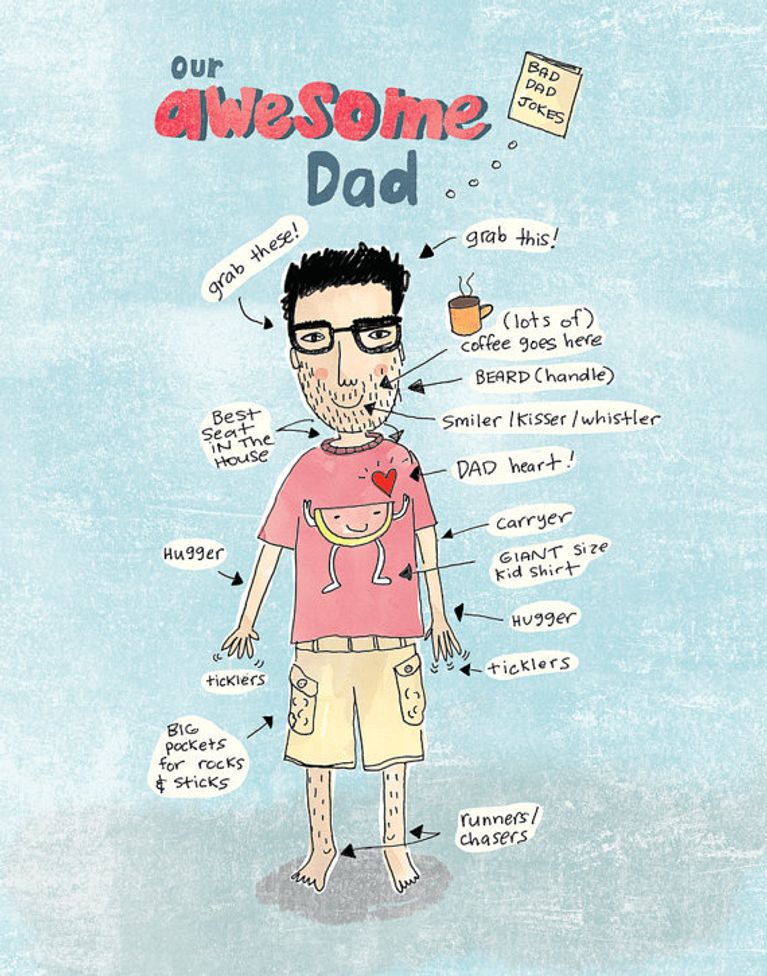 Custom father’s day awesome day drawing, father's day gift ideas