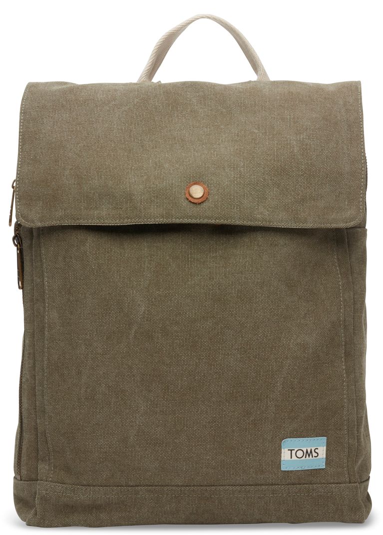 Olive Washed Canvas Trekker Backpack, father's day gift ideas