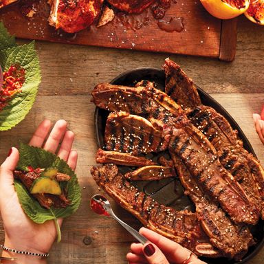 Korean-Style Ssam Barbecued Kalbi Beef