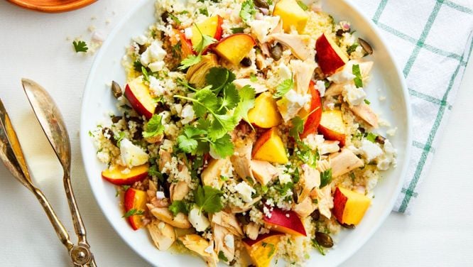 Peach And Chicken Couscous Salad