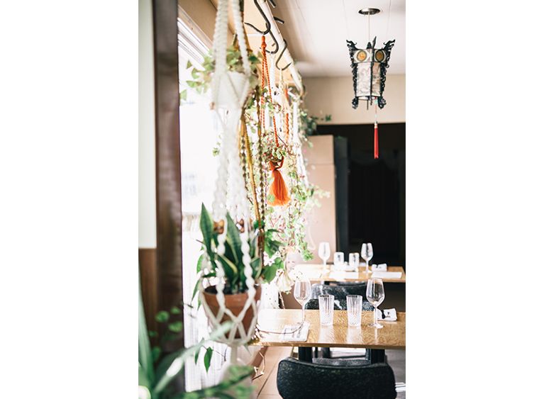 Bright, airy dining room at The Hollows brunch spot in Saskatoon.