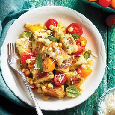 Fresh Ricotta Gnocchi With Tomato And Corn Salad