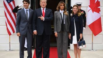Watch Justin And Sophie Try Not To React To Trump's Terrifying Thoughts On Nuclear Weapons