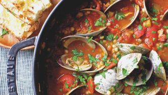 Manhattan-Style Clams With Fregola