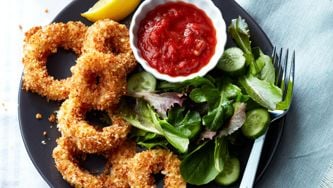 Crispy oven-fried calamari
