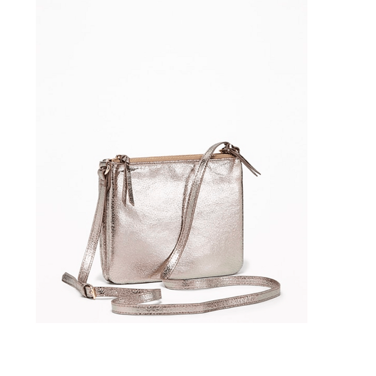 Old Navy Metallic Dual-Zip Crossbody Bag, accessories under $100