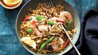 Millet, Mushroom And Shrimp Bowl