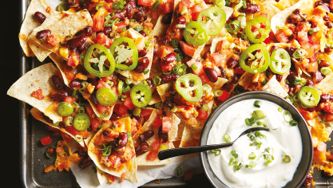 Loaded Nachos With Beans And Chorizo
