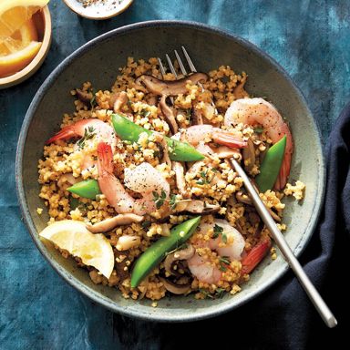 Millet, Mushroom And Shrimp Bowl