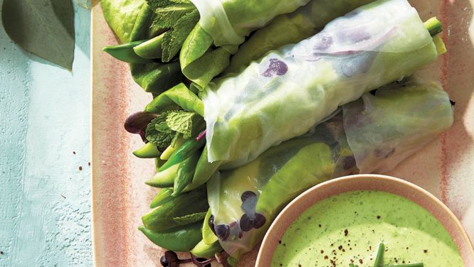 Avocado And Snap Pea Salad Rolls