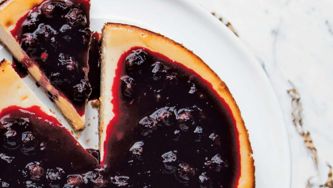 Lauren Toyota's Vegan Baked Blueberry Cheesecake