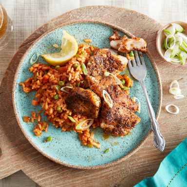 Blackened Red Snapper With Cajun Rice